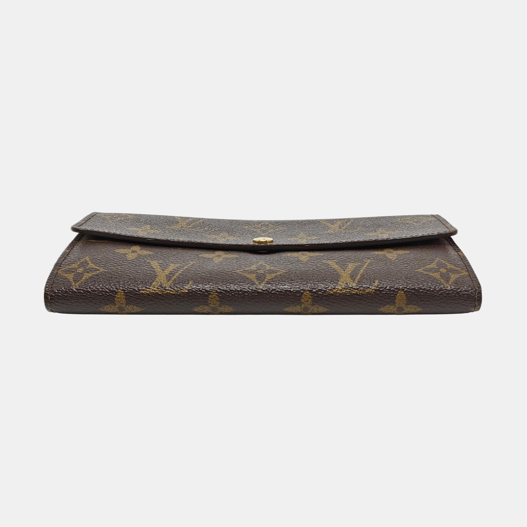 PORTE MONNAIE Monogram Coated Canvas Brown Wallet