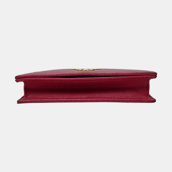 Saffiano Calfskin Card Holder Red