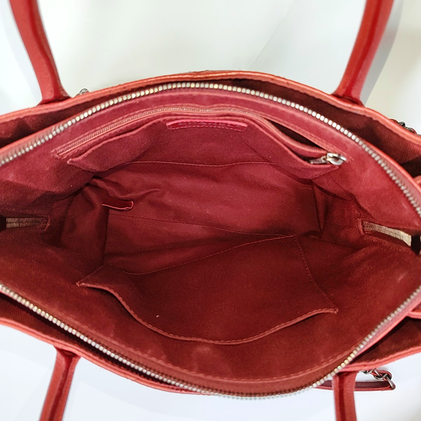 Quilted Grained Calfskin Red