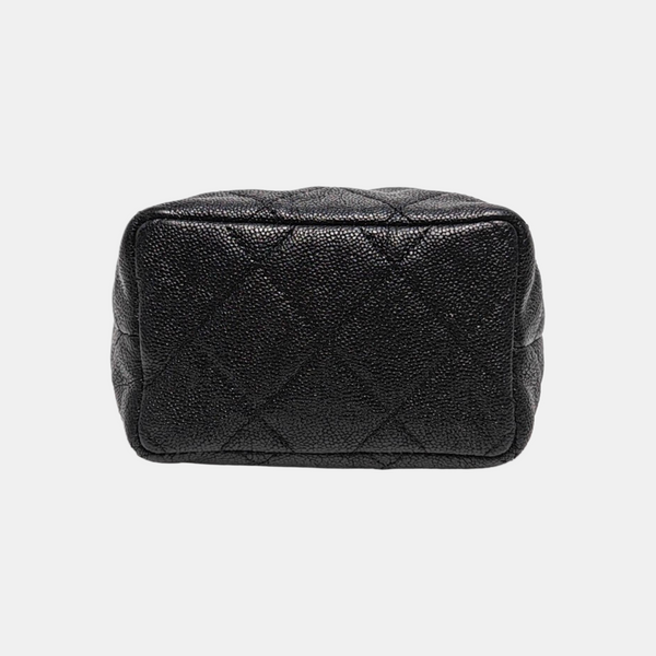 Quilted Grained Calfskin Small Black