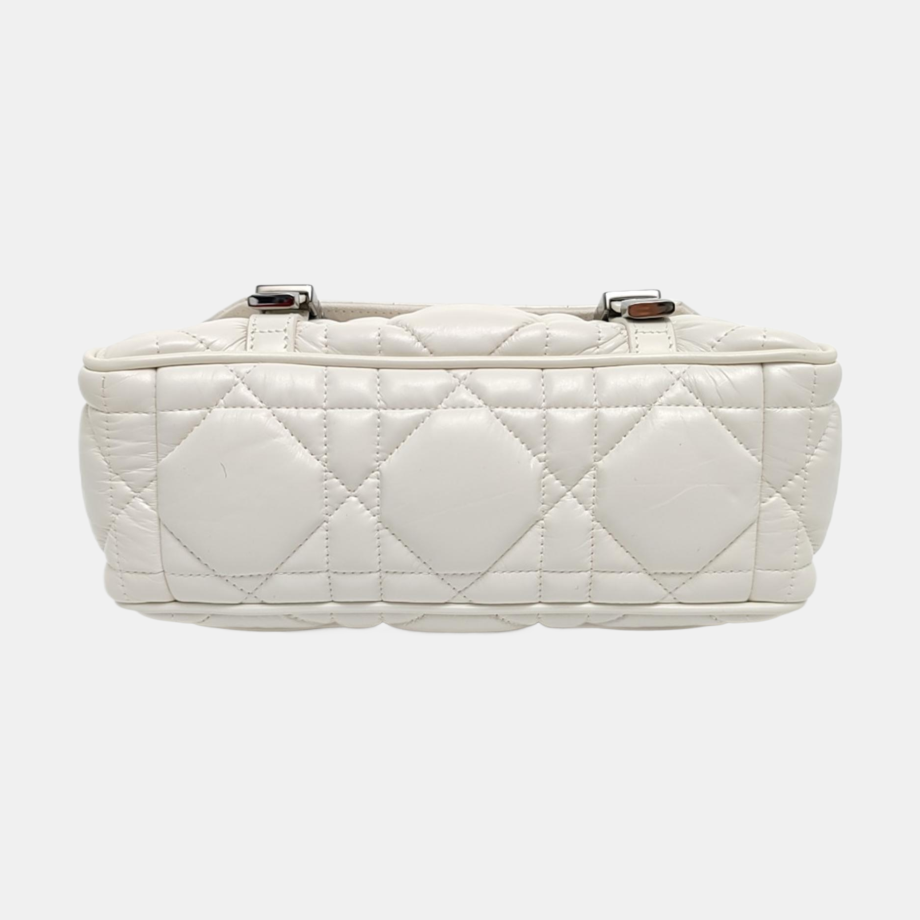 Authenticated pre-owned  Diorcamp Small Cannage Calfskin White - Shoulder Bag at Looply