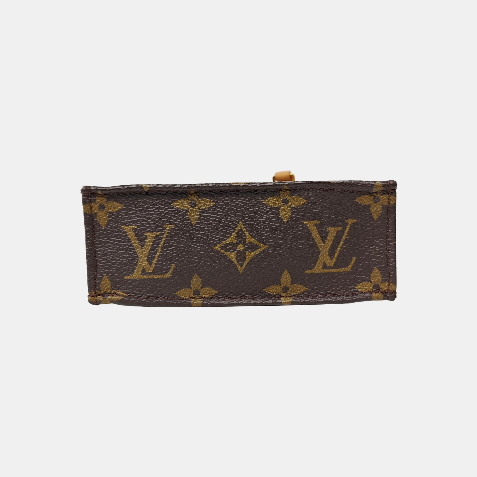 SAC PLAT Mini Monogram Coated Canvas Brown