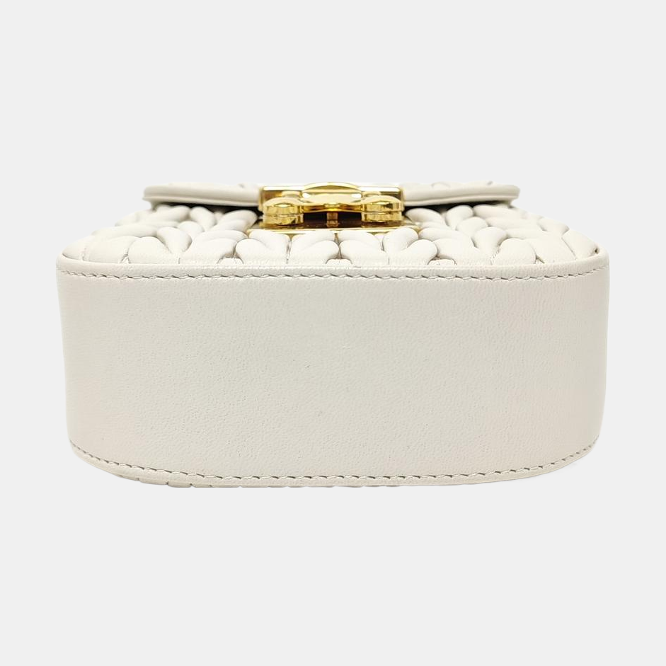 Matelassé Quilted Lambskin White