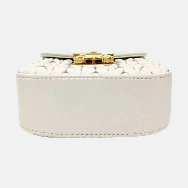 Matelassé Quilted Lambskin White