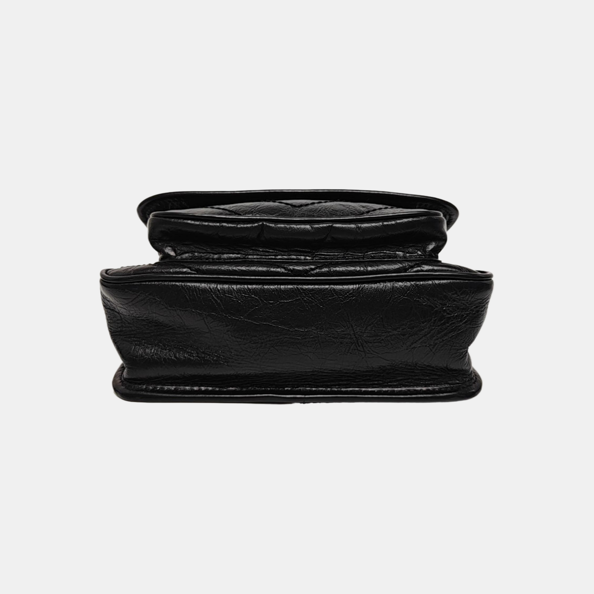 NIKI Small Chevron Calfskin Black