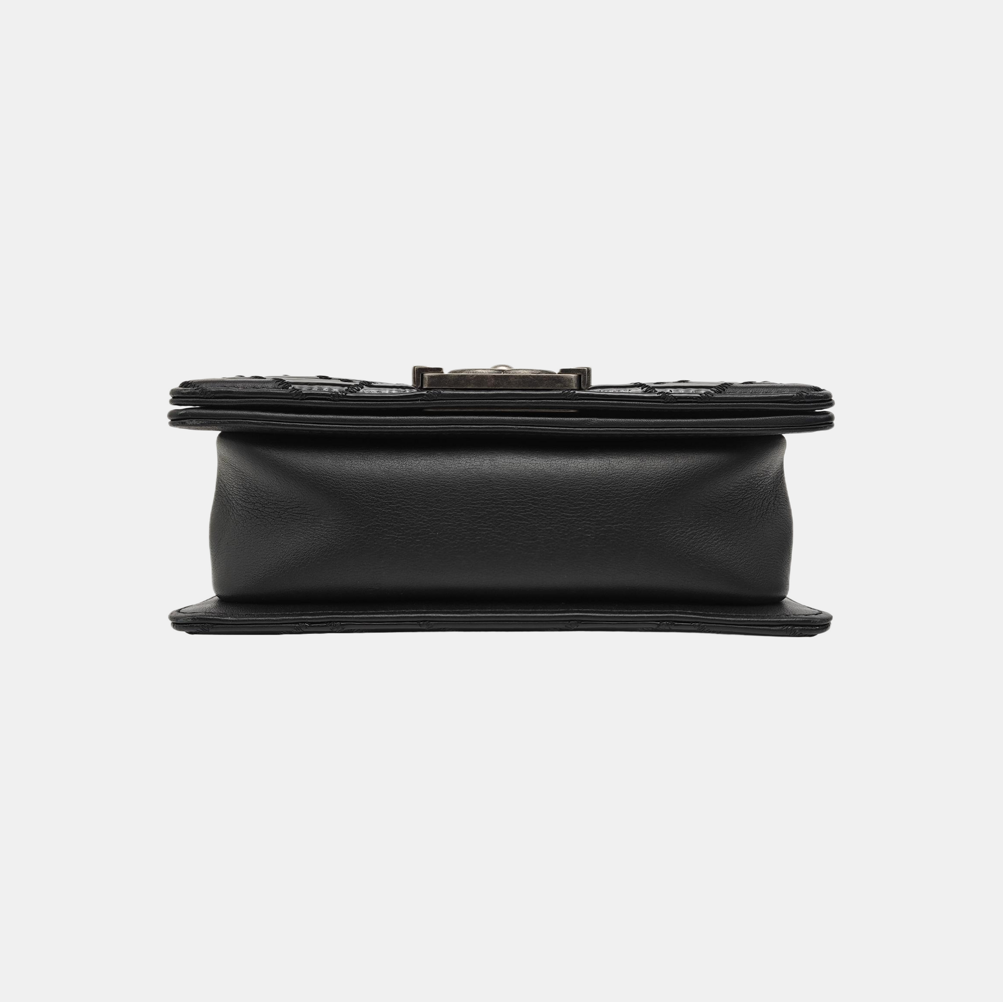 BOY CHANEL Small Quilted Grained Calfskin Black