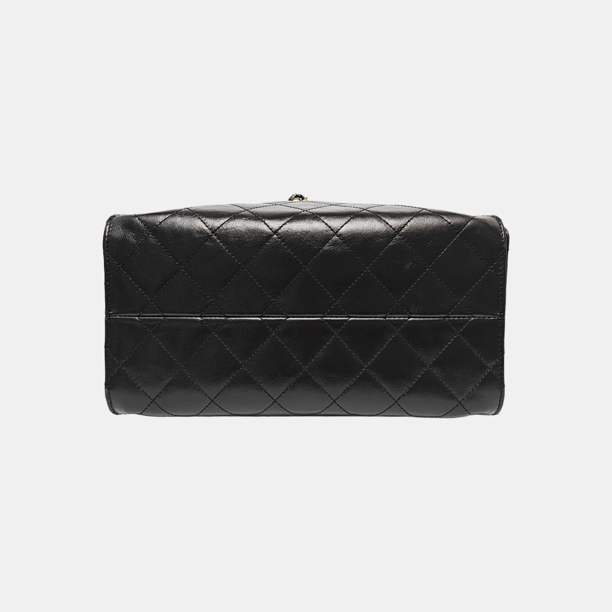 CHANEL 25 Small Quilted Calfskin Black