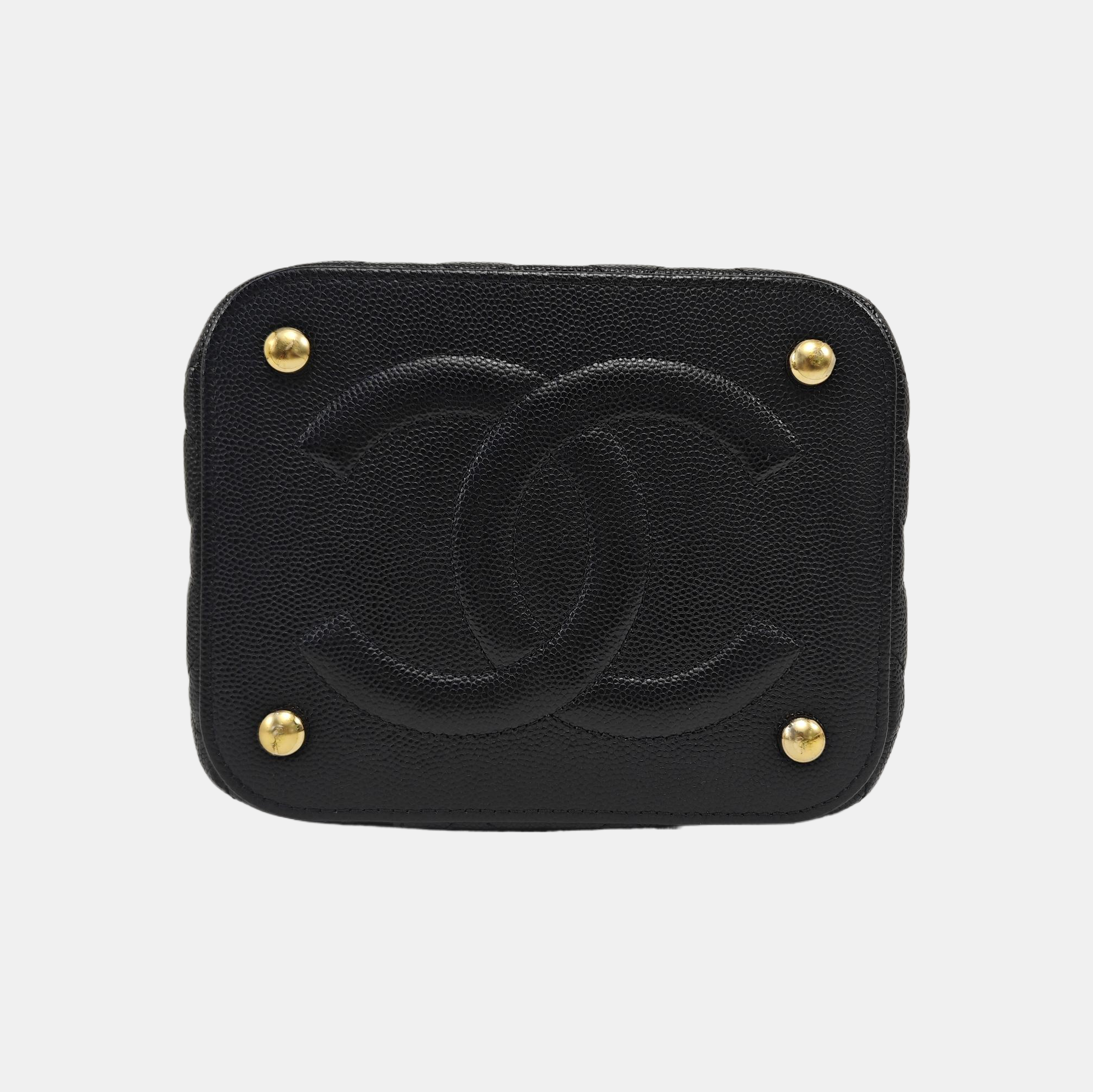 TRENDY CC Quilted Grained Calfskin Black