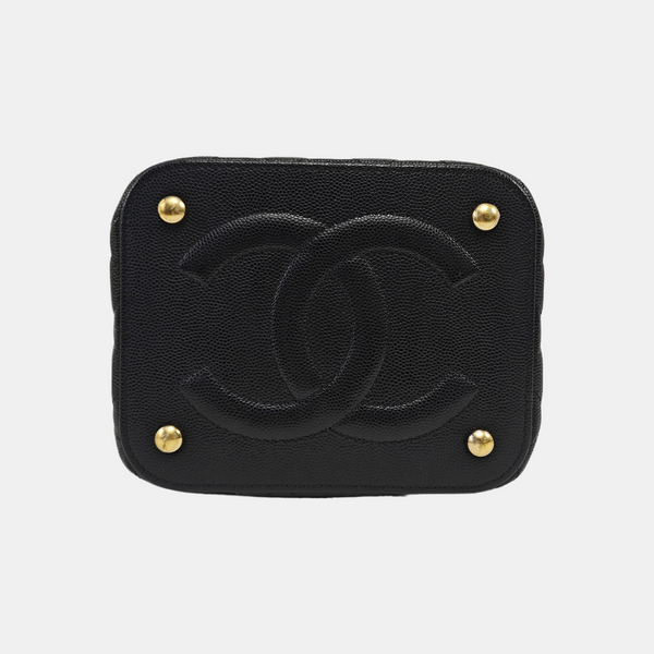 TRENDY CC Quilted Grained Calfskin Black