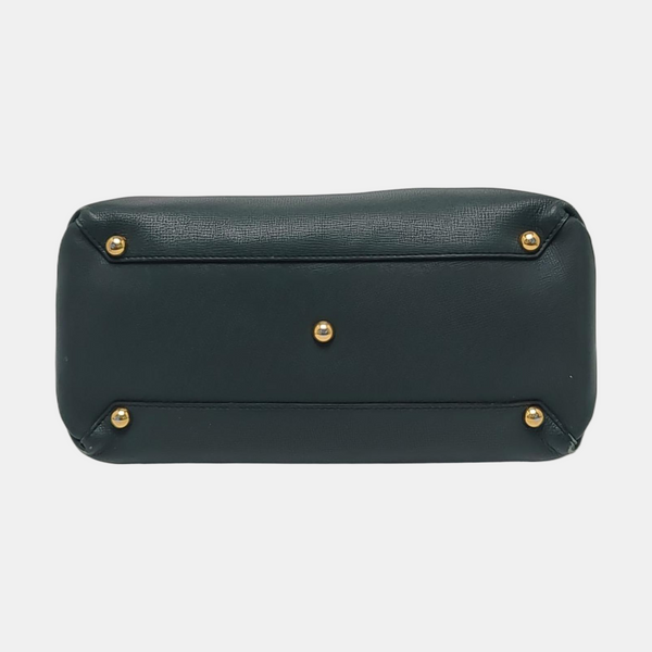 The Banner Medium Calfskin Green