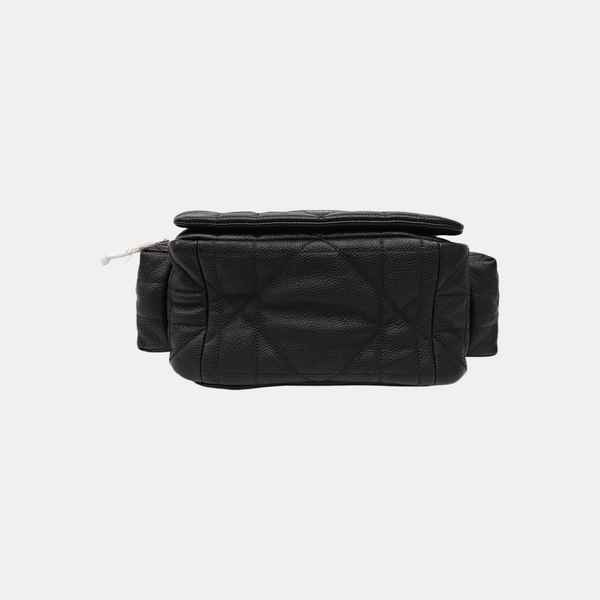 Cannage Calfskin Shoulder Bag Black