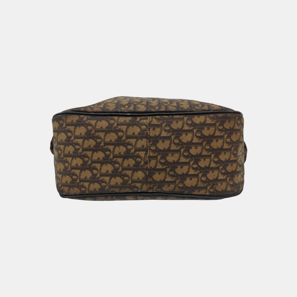 Oblique Coated Canvas Tote Bag Brown