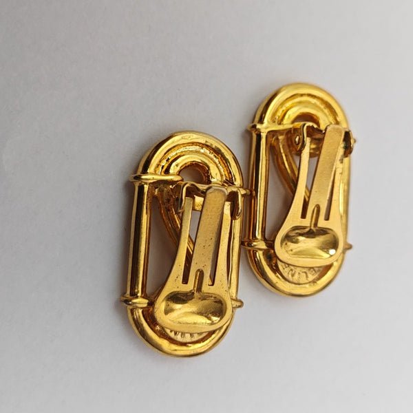 Metal Gold Clip On Earrings