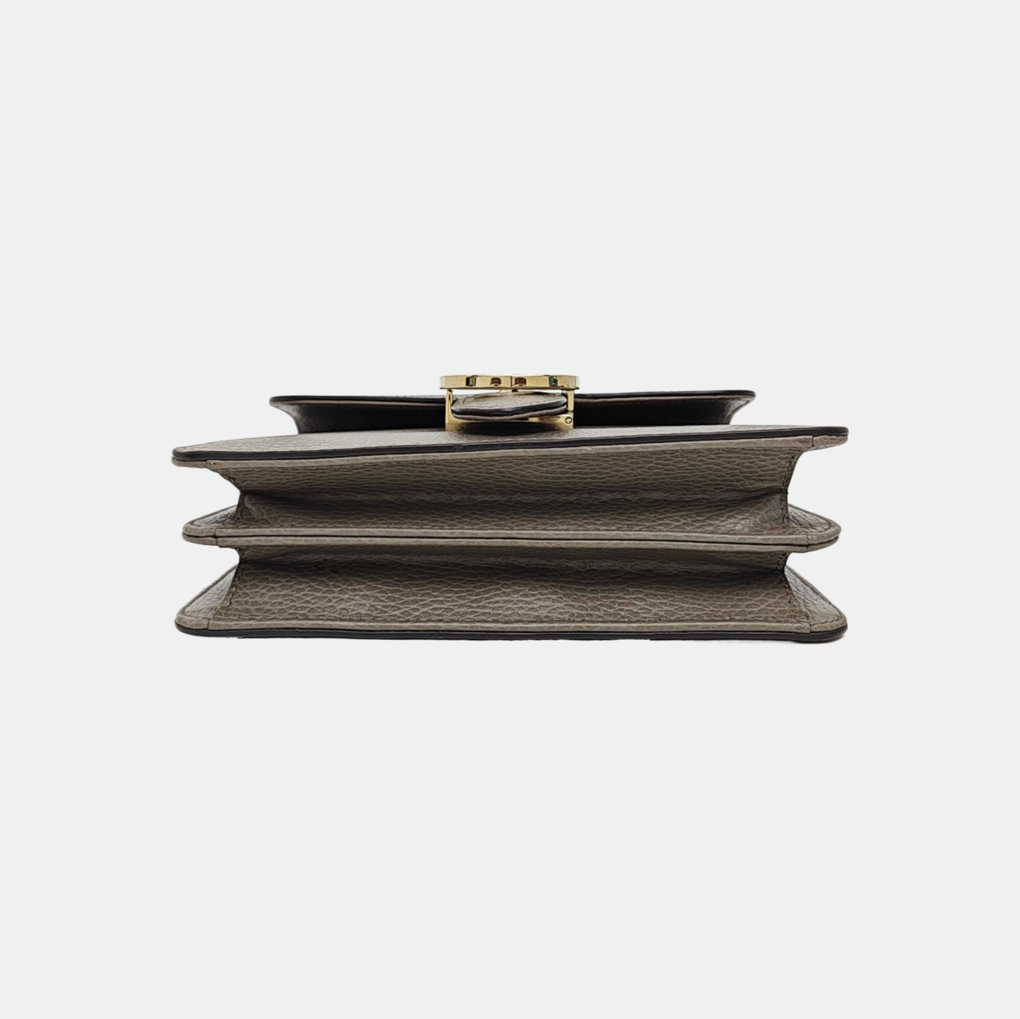 Interlocking G Small Calfskin Gray