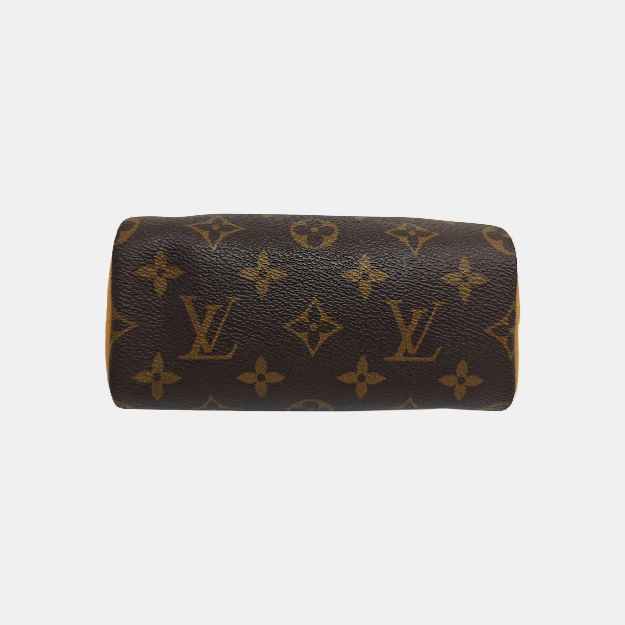 SPEEDY Nano Monogram Coated Canvas Brown