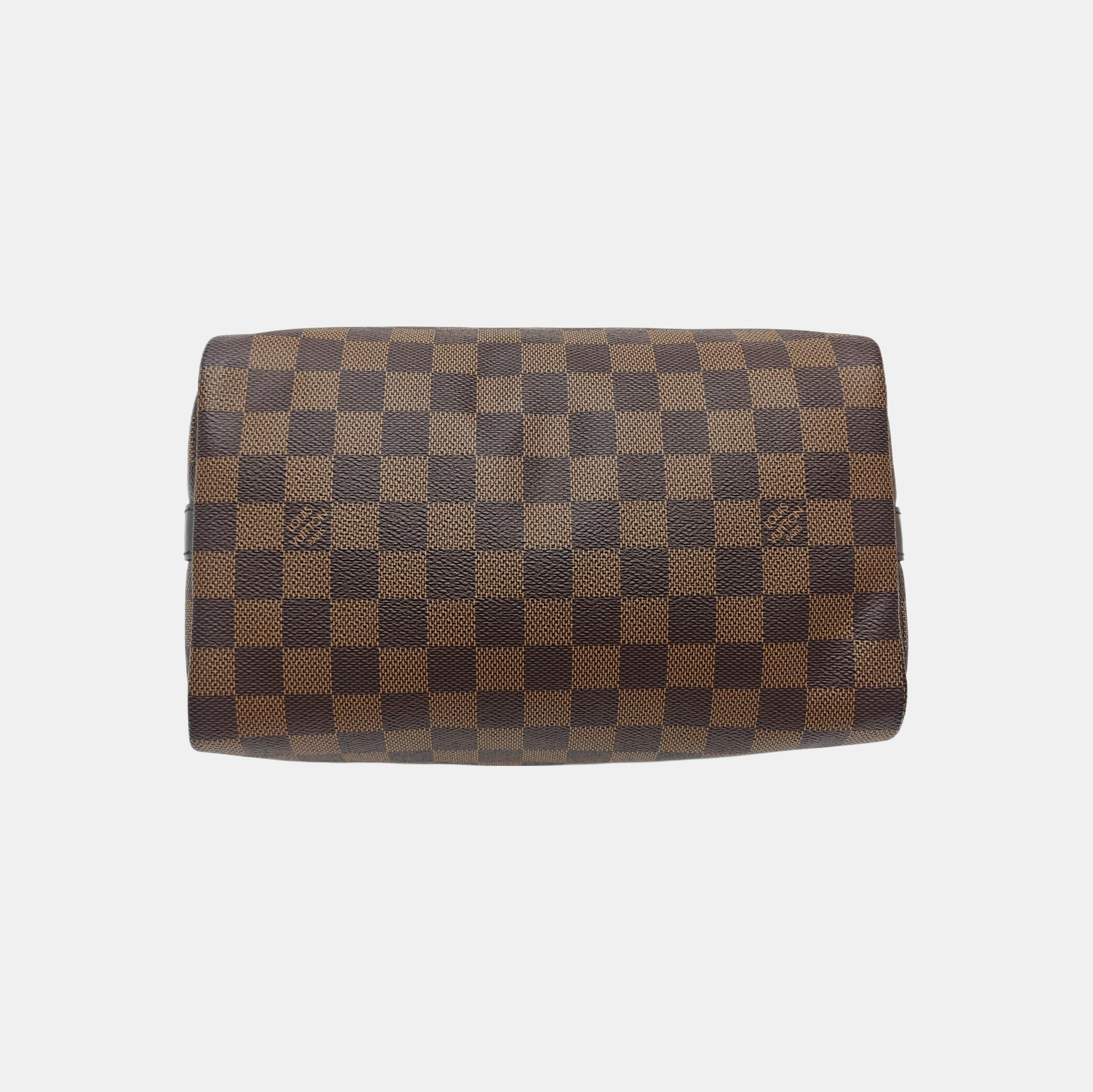 SPEEDY 25 Damier Ebene Coated Canvas Brown
