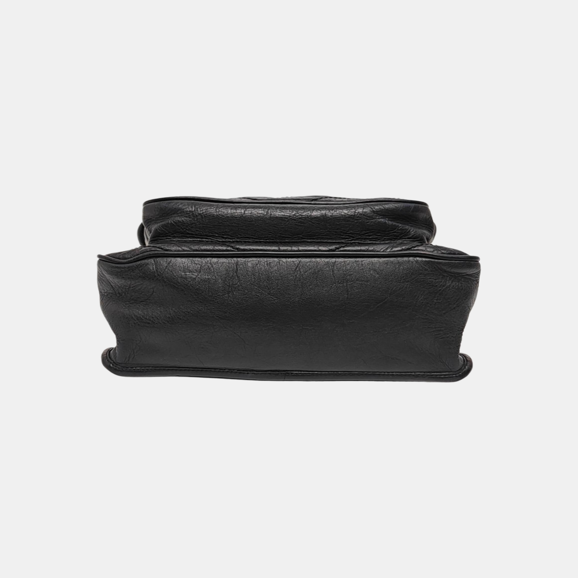 NIKI Medium Chevron Calfskin Black