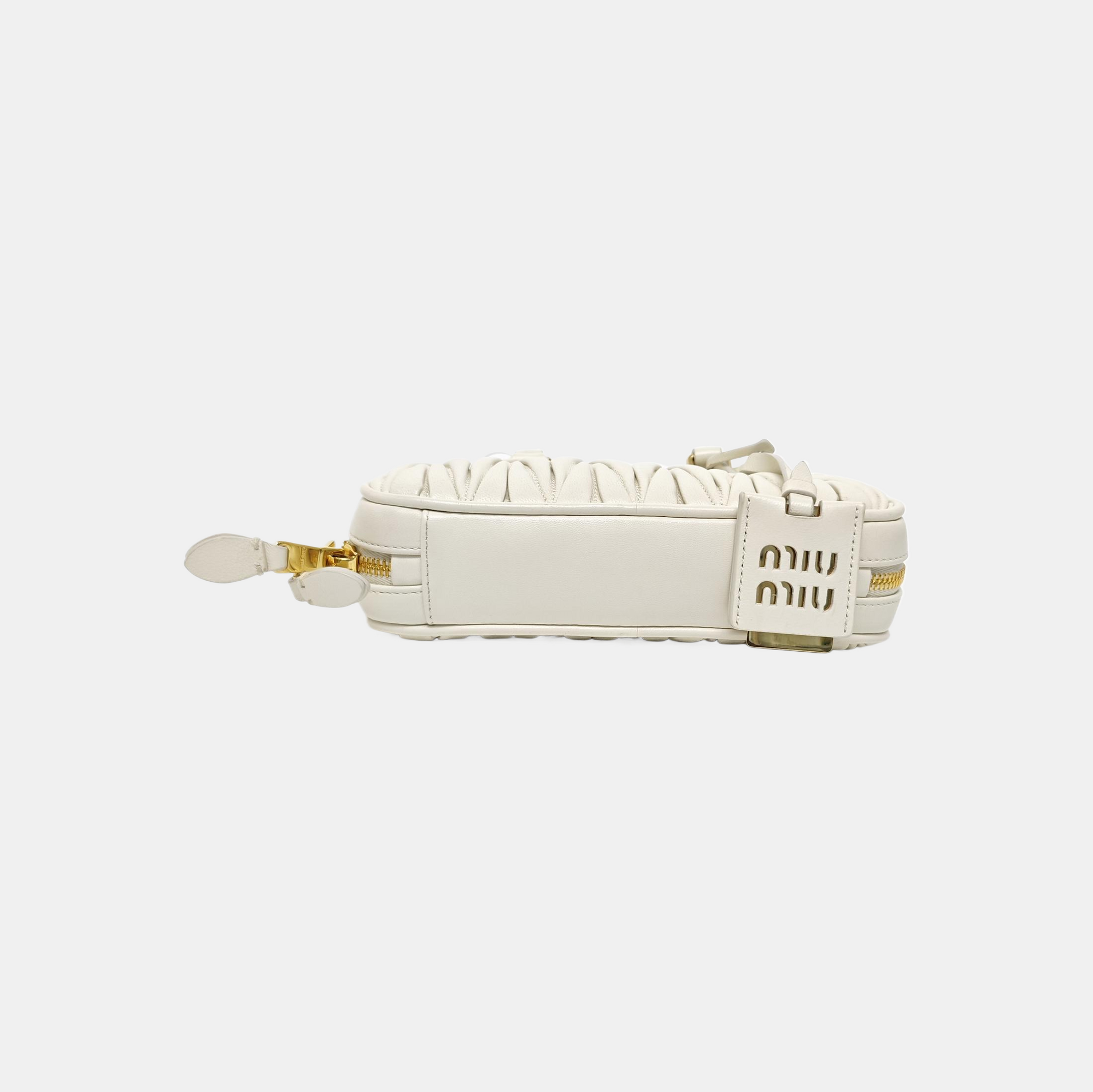 Arcadie Matelassé Mini Quilted Lambskin White