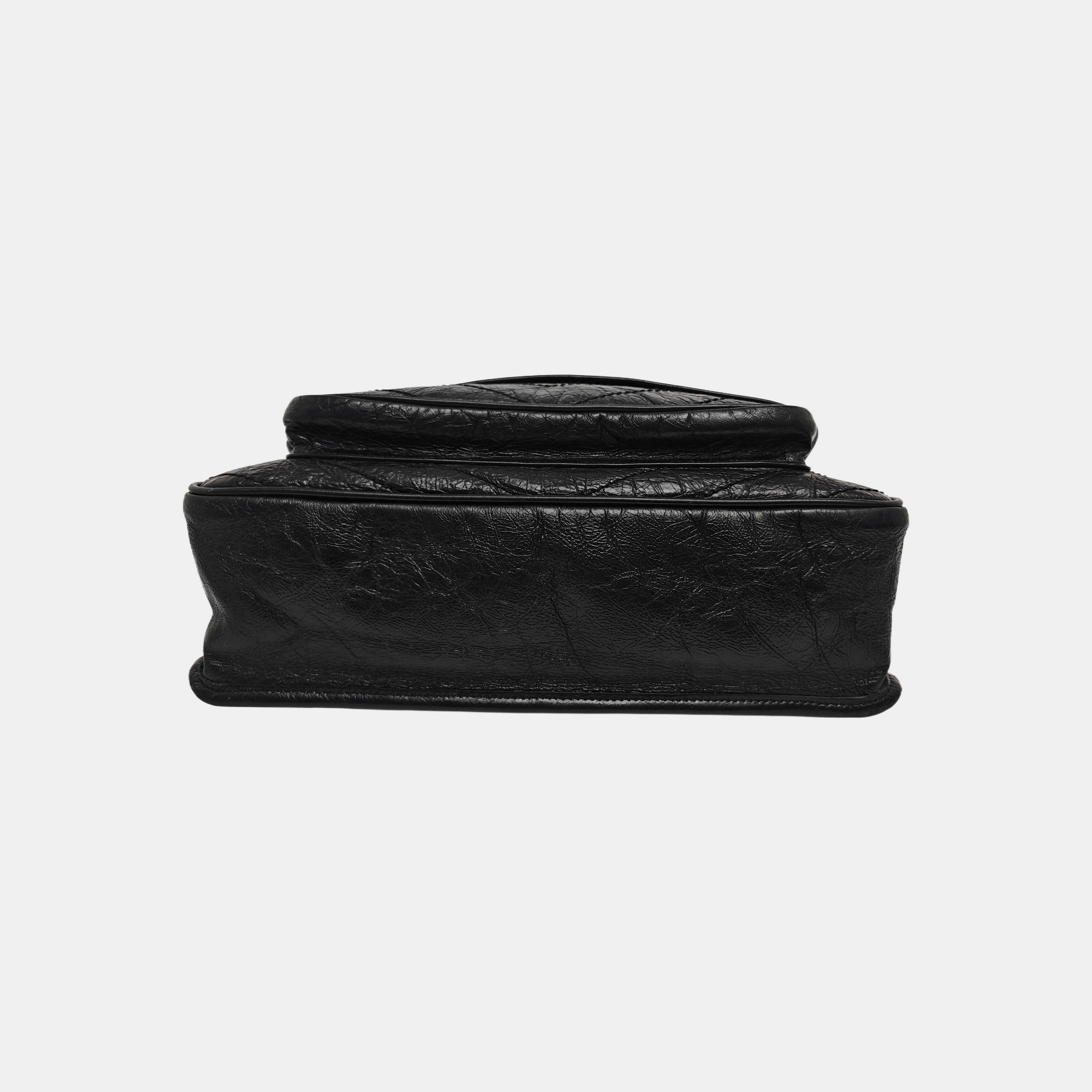 NIKI Large Chevron Calfskin Black