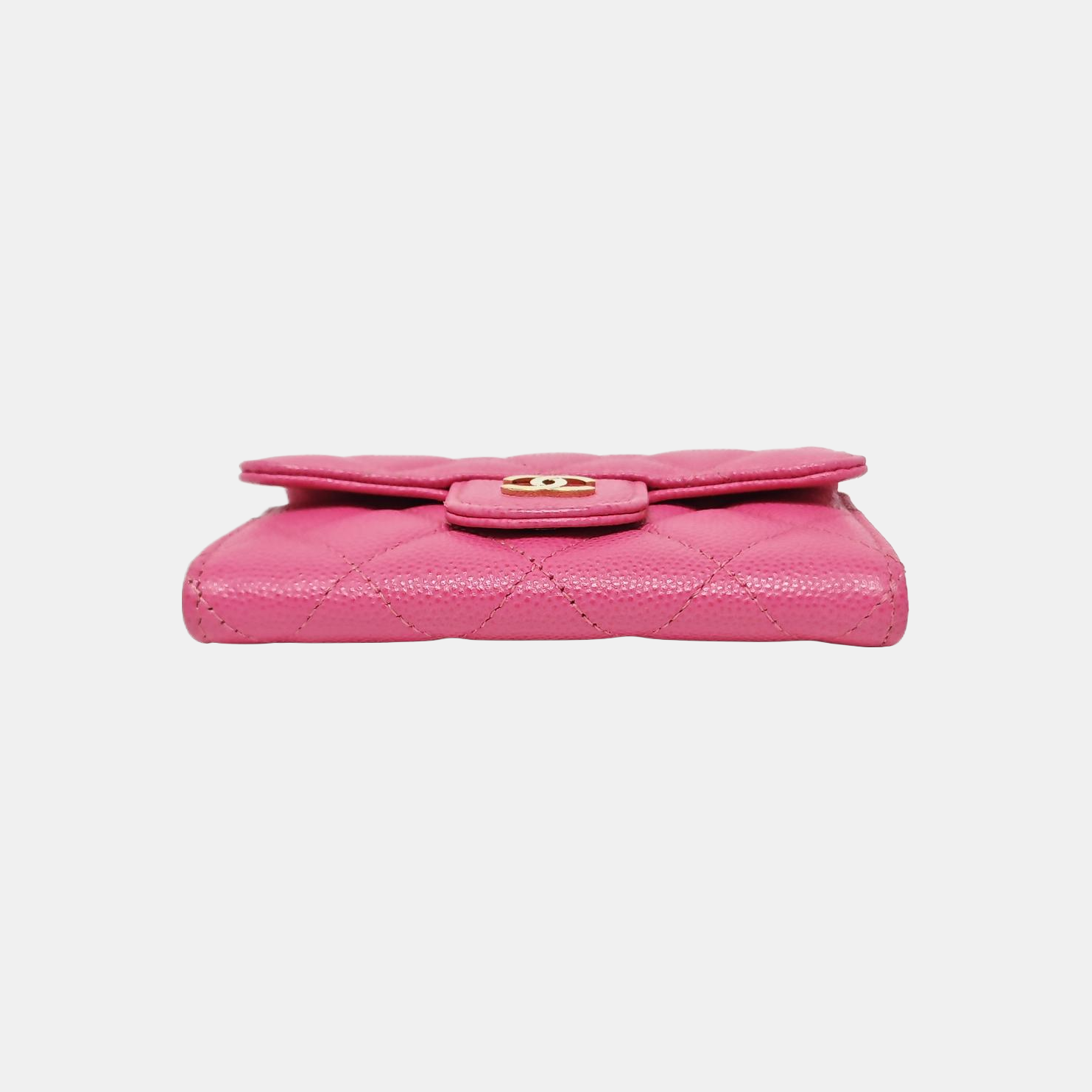 CLASSIC FLAP Quilted Grained Calfskin Pink Wallet