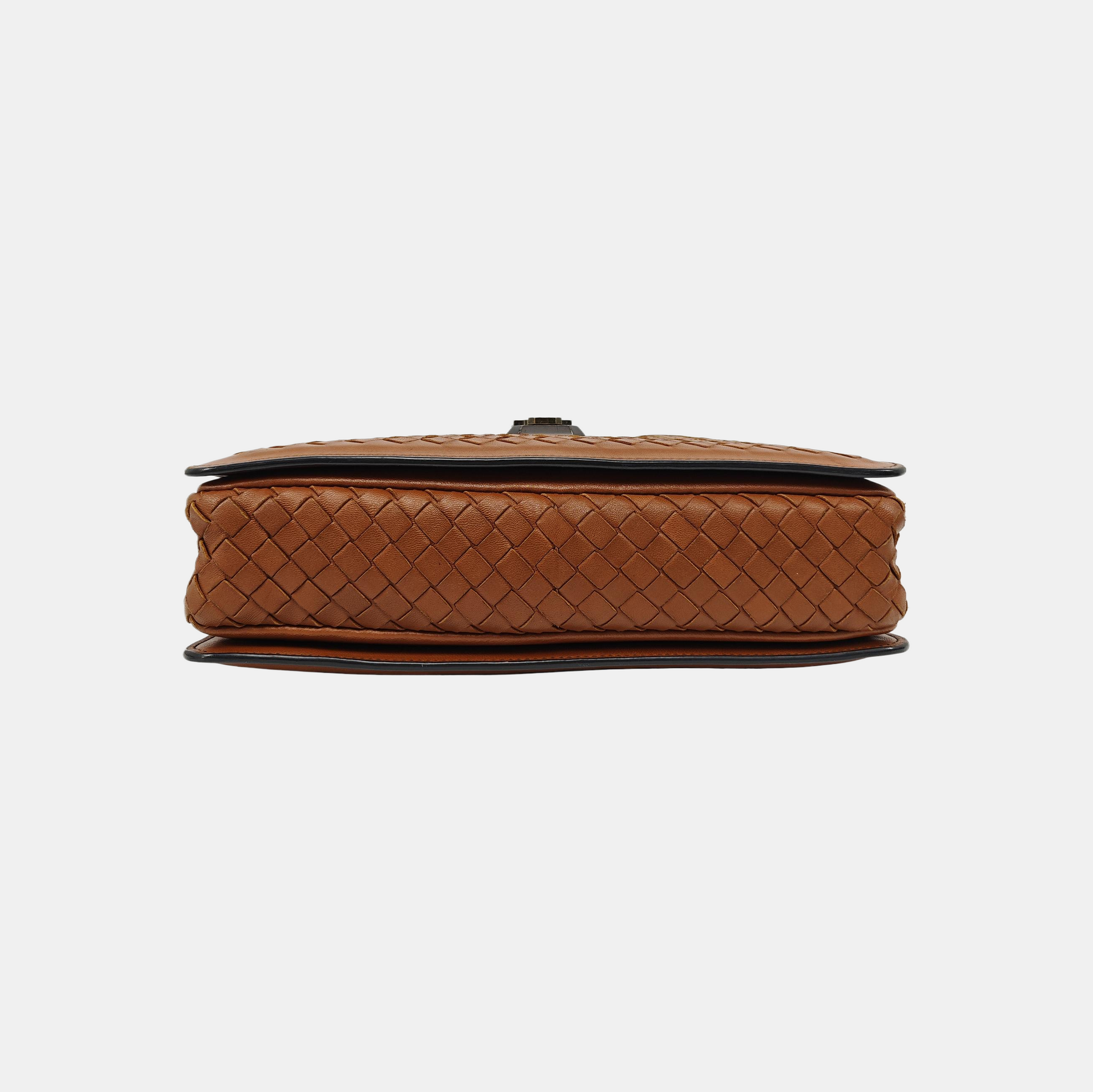 Calfskin Shoulder Bag Brown