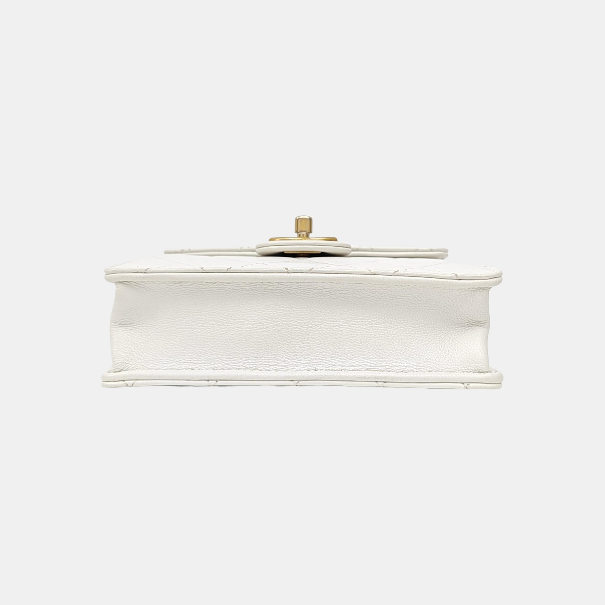 CLASSIC FLAP Mini Quilted Lambskin White