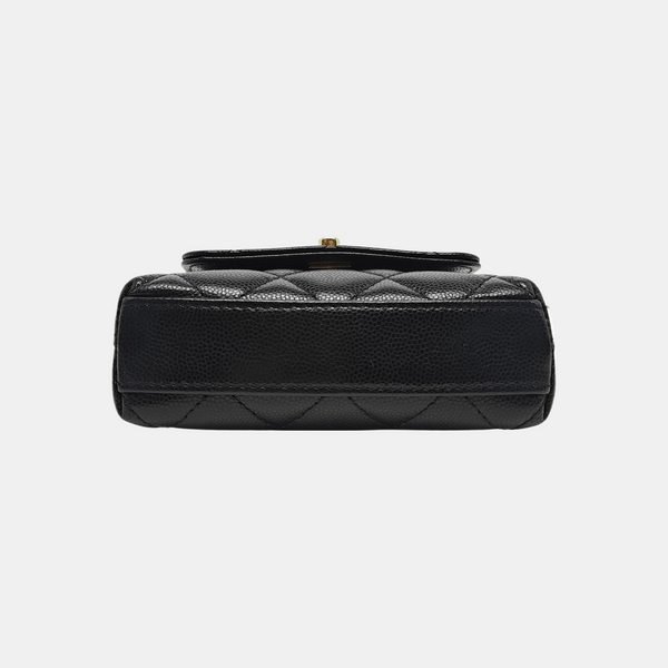 COCO HANDLE Super Mini Quilted Grained Calfskin Black