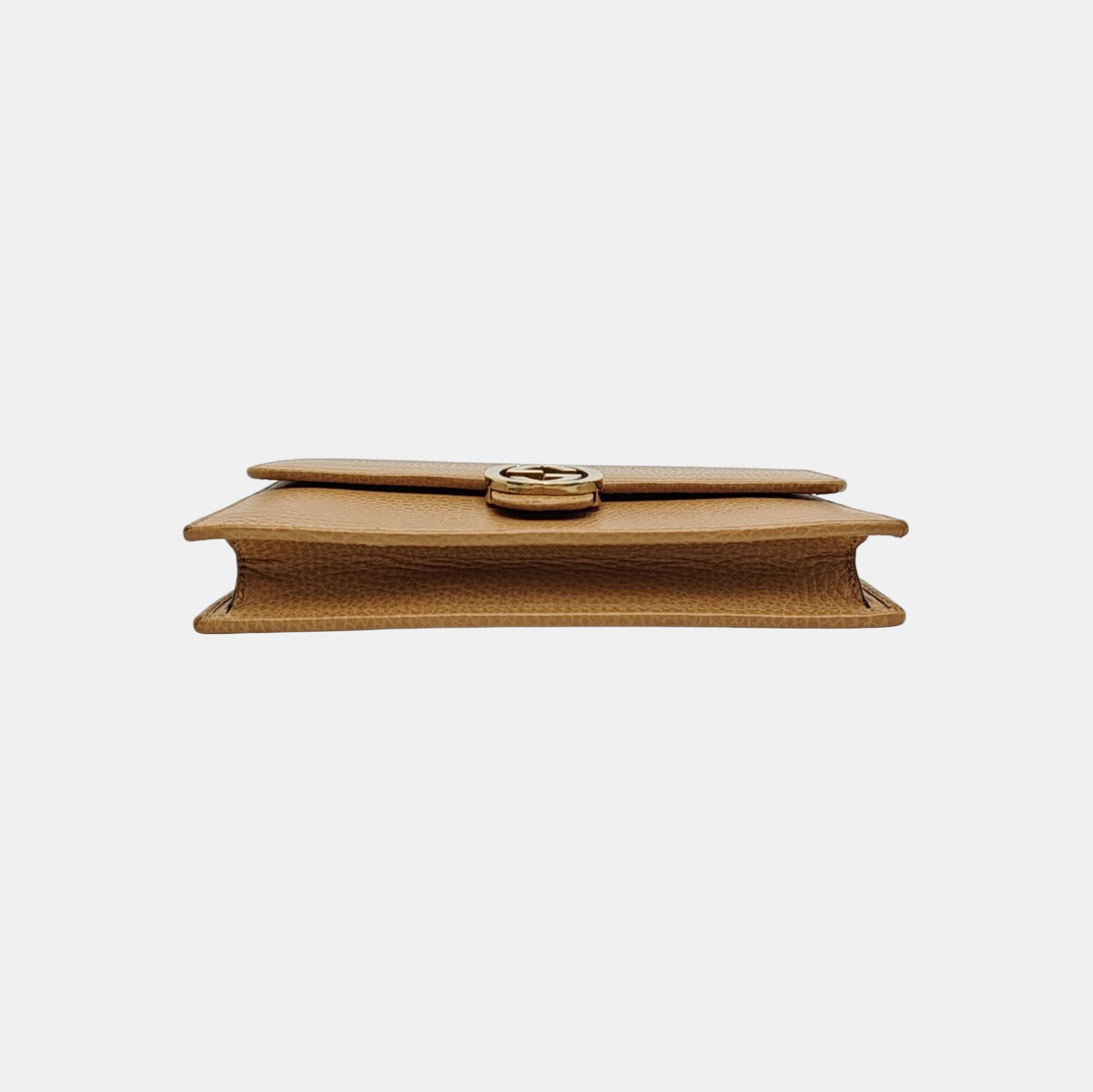 Interlocking G Small Calfskin Beige