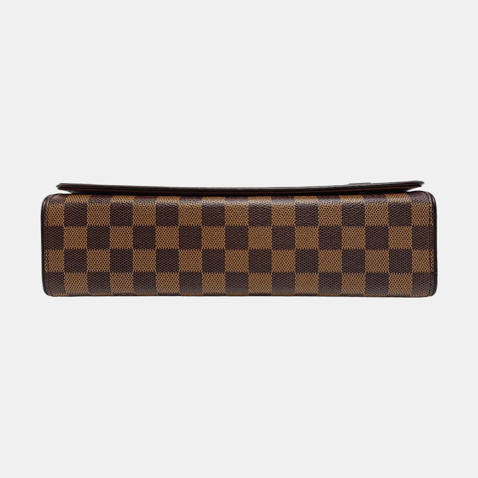 TRIBECA Damier Ebene Coated Canvas Brown
