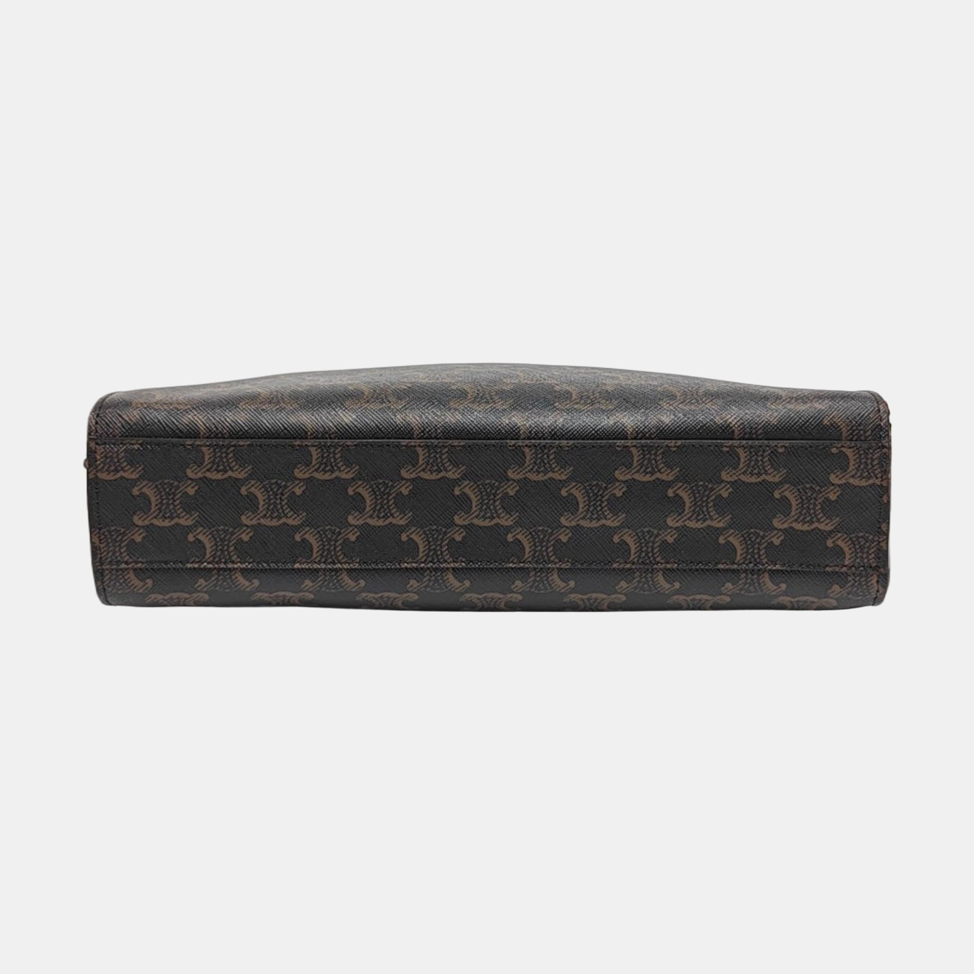 CABAS CELINE Small Coated Canvas Brown