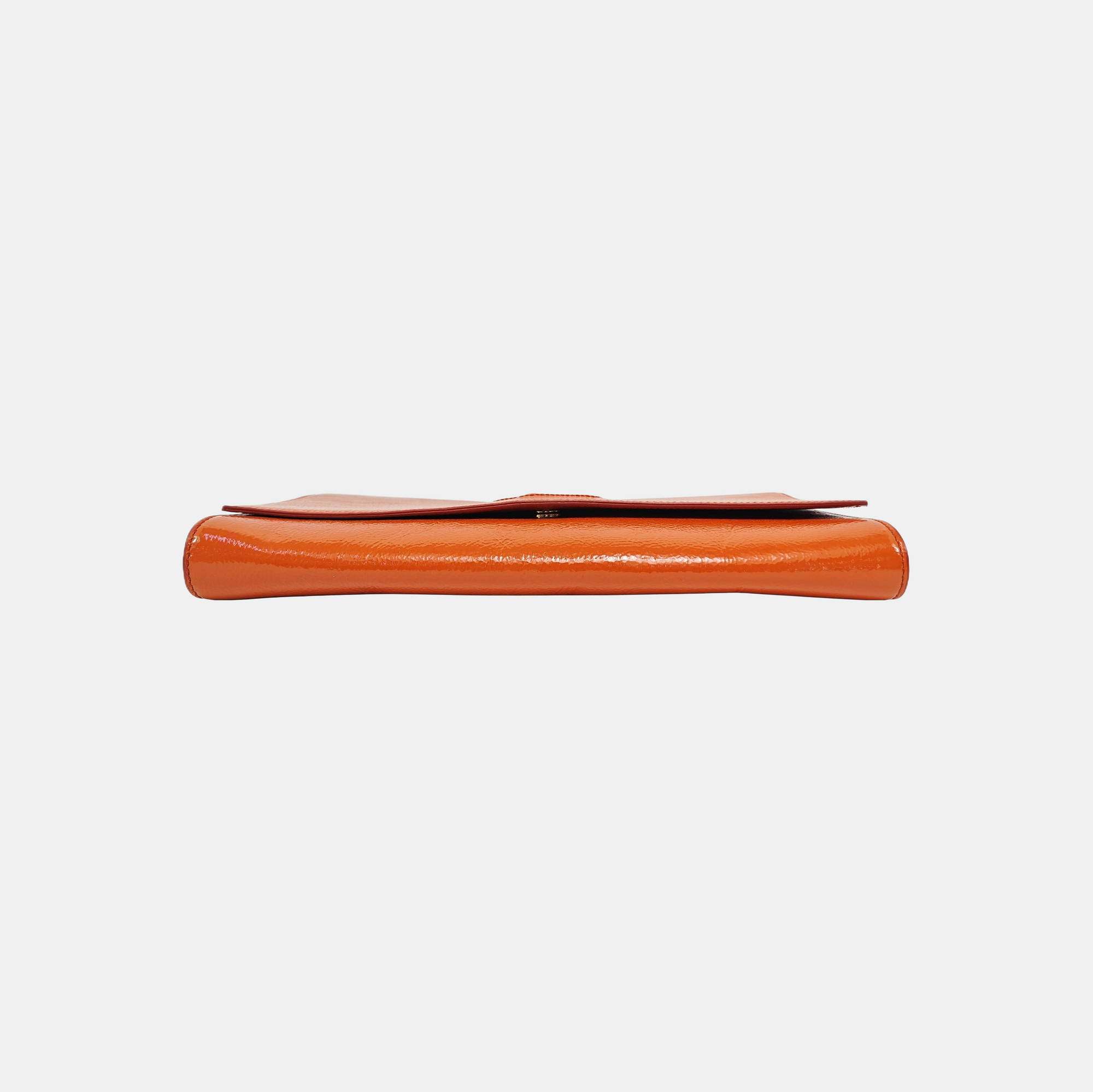BELLE JOUR Quilted Patent Leather Orange