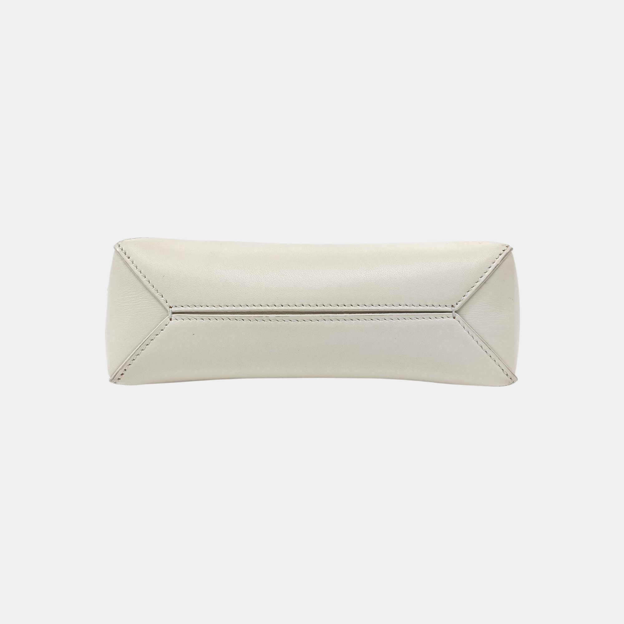 Puzzle Fold Mini Quilted Calfskin White