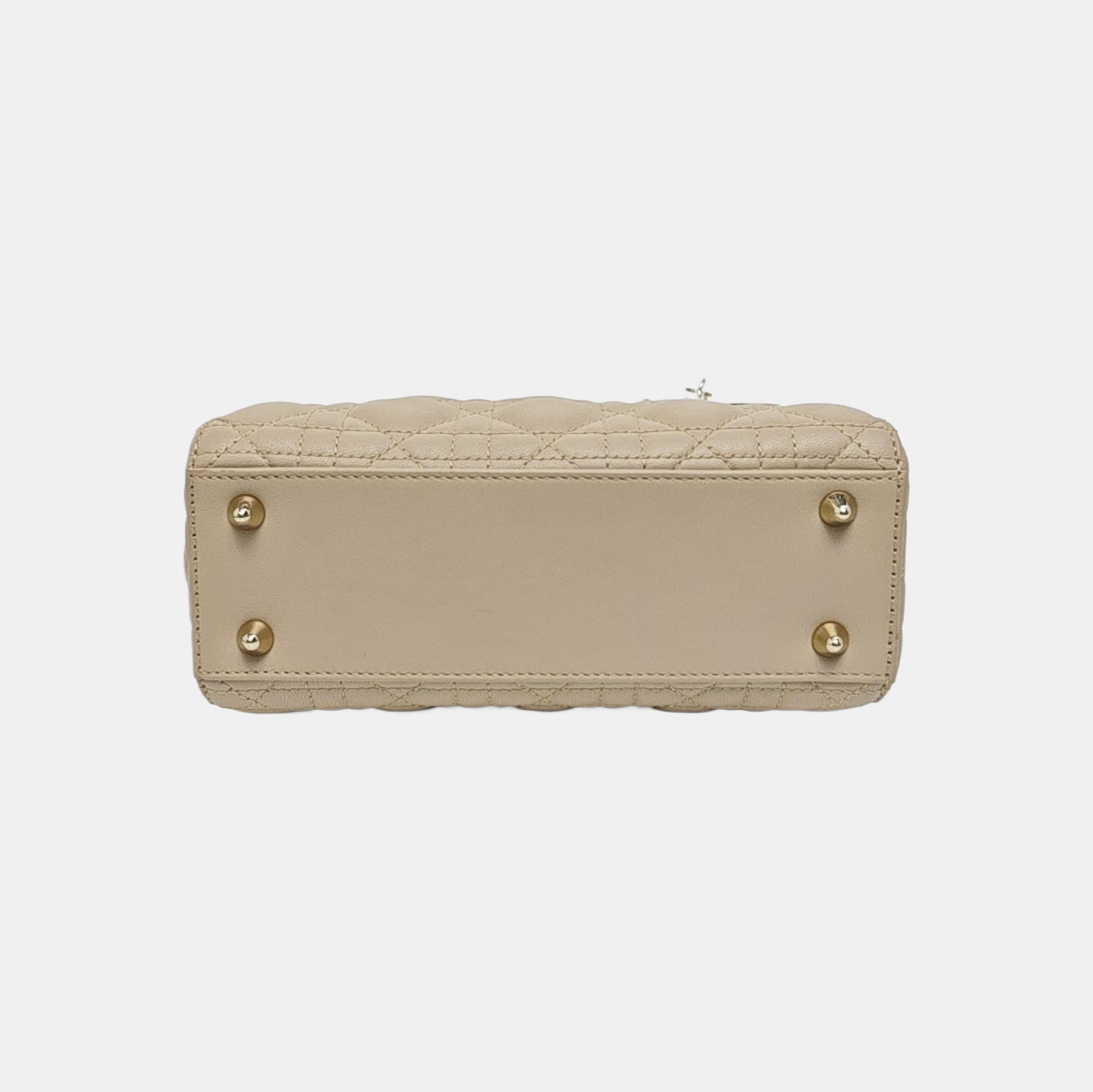 Lady Dior Small Cannage Lambskin Beige