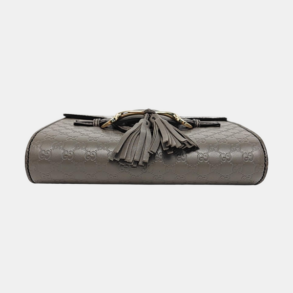 Emily Chain Monogram Calfskin Gray