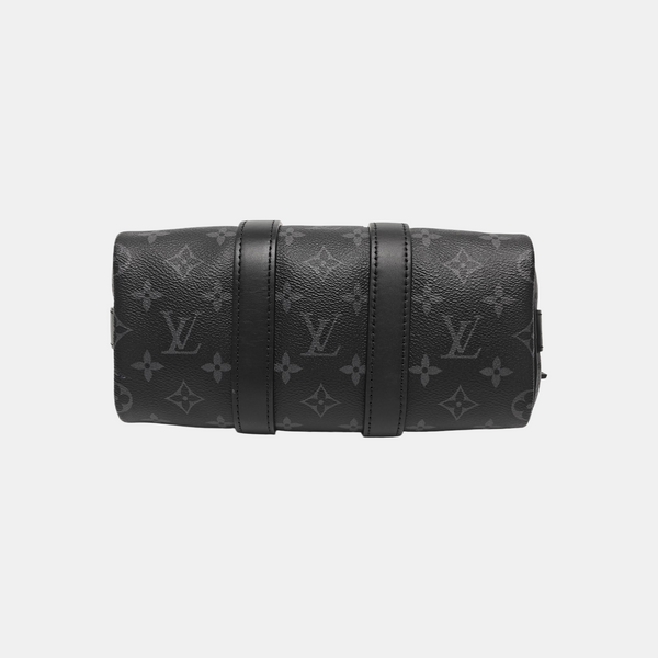 KEEPALL 25 Monogram Coated Canvas Black