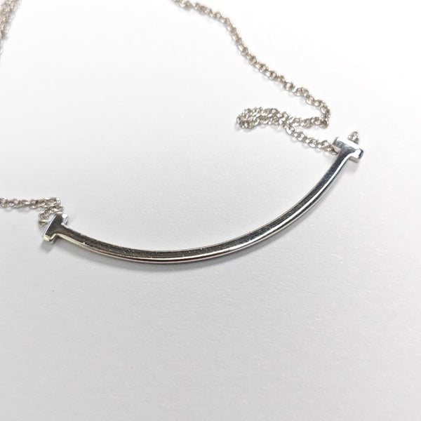 Tiffany T 18k White Gold Silver Necklace