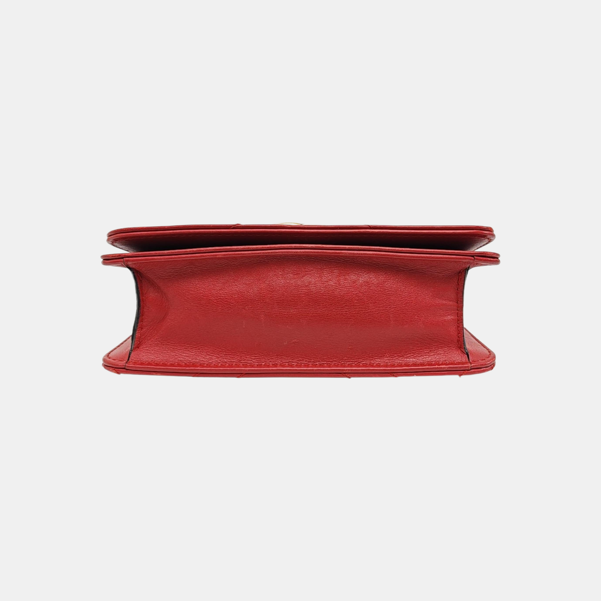 GG Marmont Super Mini Quilted Calfskin Red
