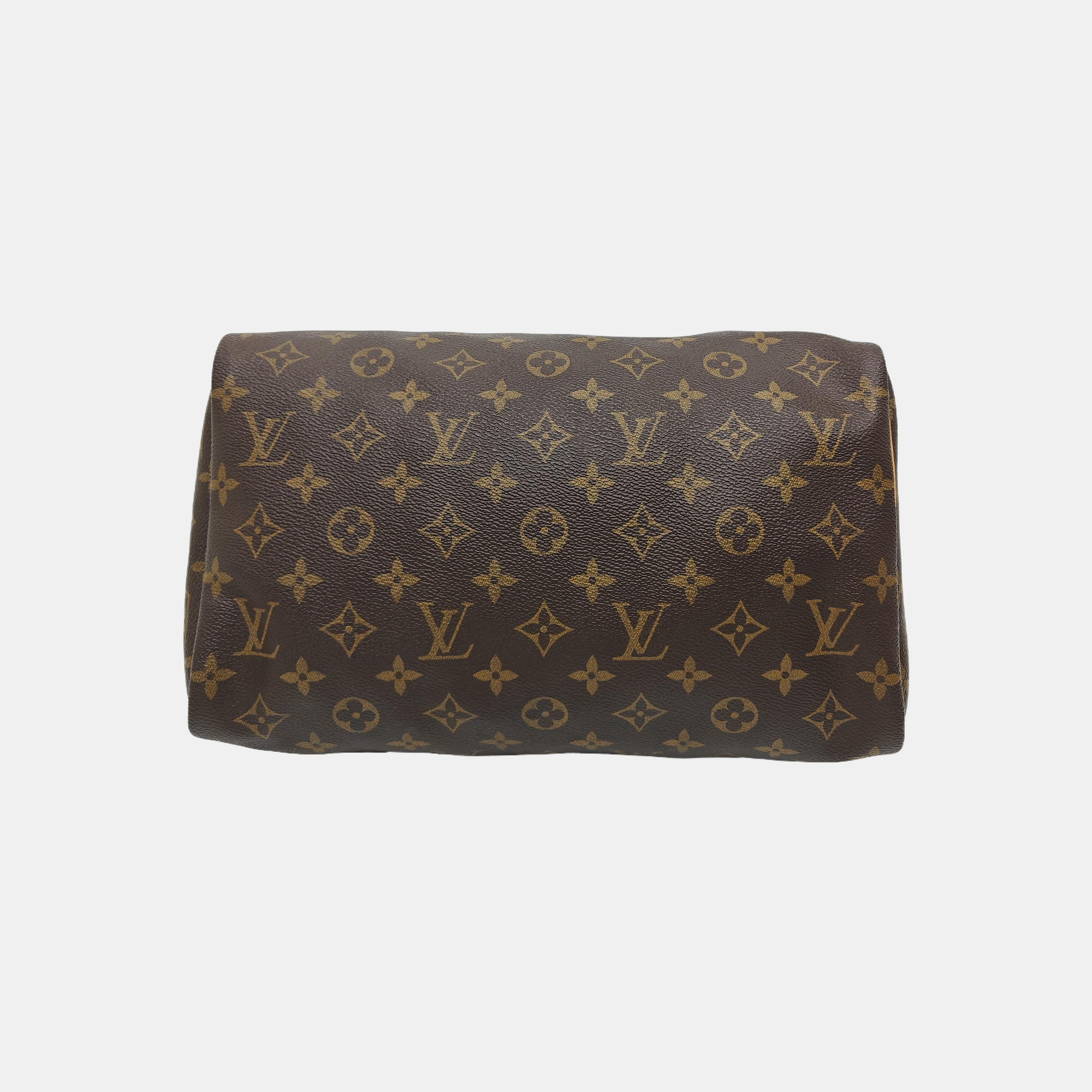 SPEEDY 30 Monogram Coated Canvas Brown