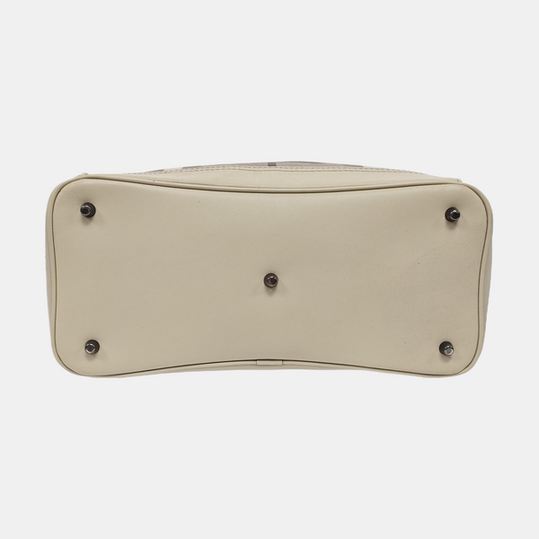 Coated Canvas Top Handle Bag Gray