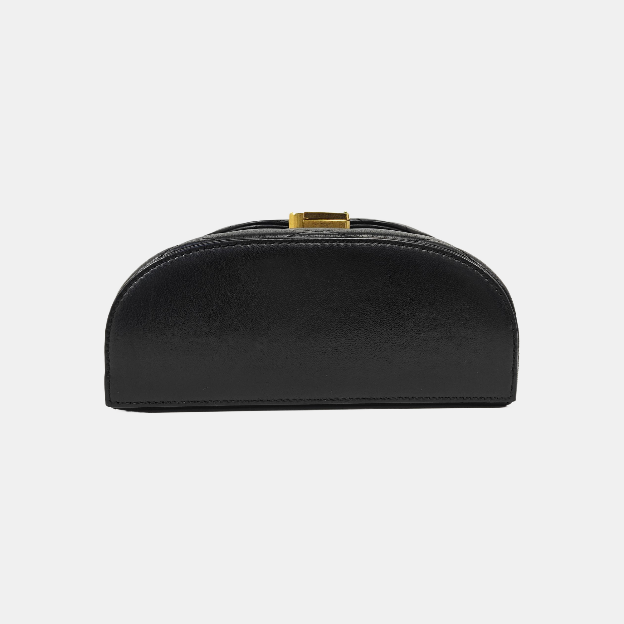 Quilted Lambskin Shoulder Bag Black
