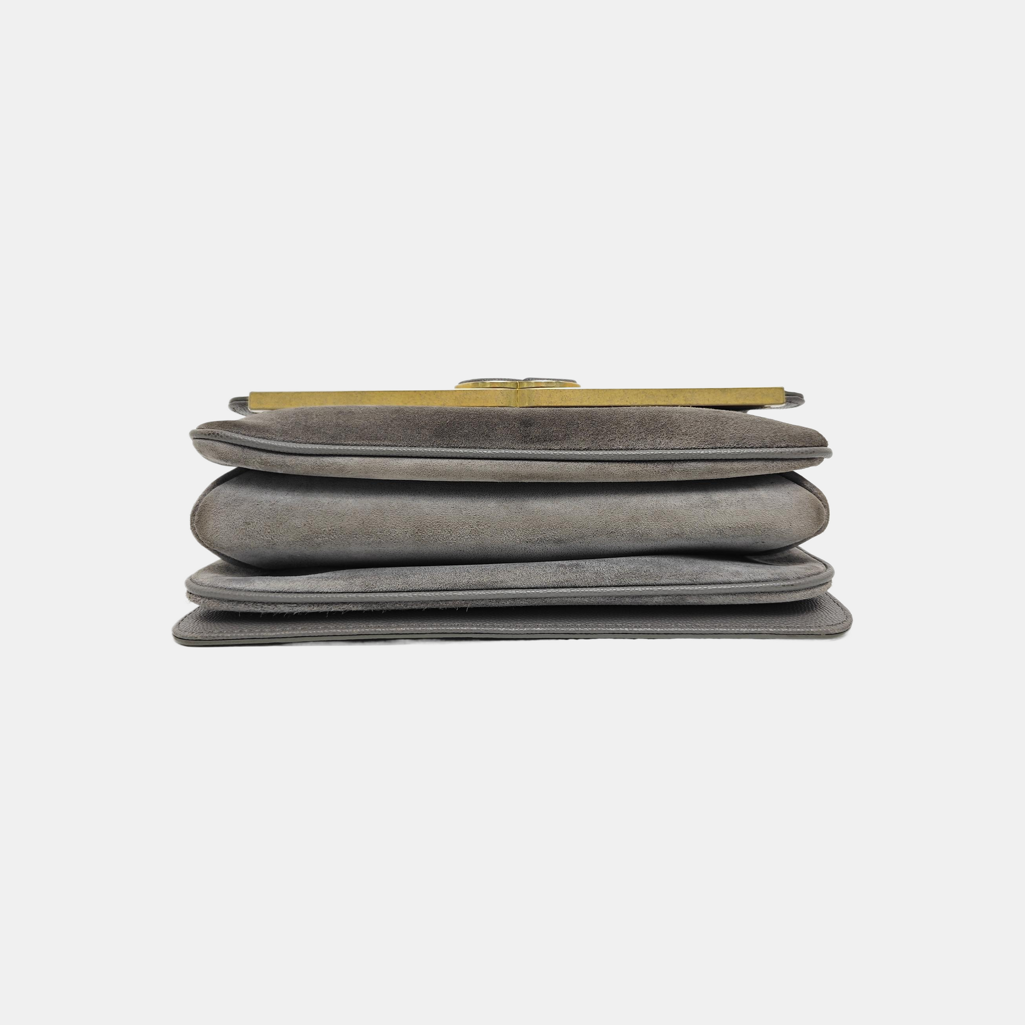 Quilted Grained Calfskin Gray