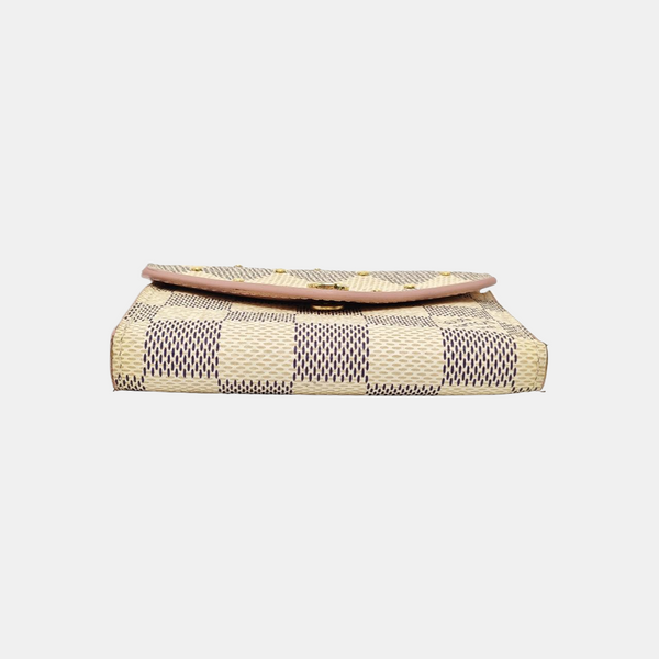 ZOE Damier Azur Coated Canvas White Wallet