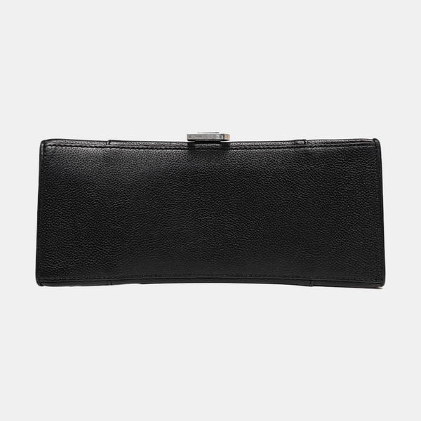 Bolso tote Hourglass East West pequeño de piel de becerro negra