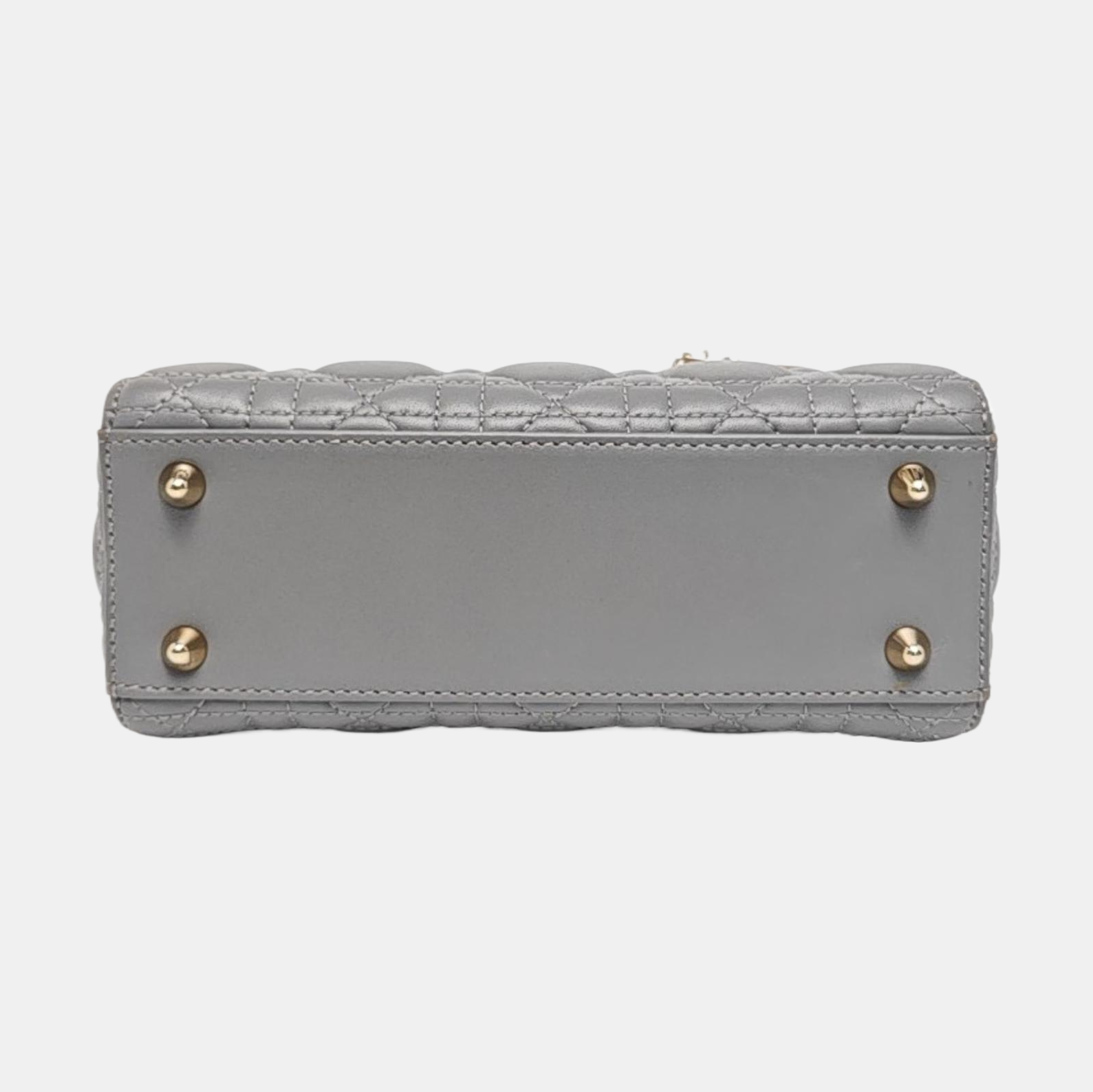 Authenticated pre-owned  Lady Dior Small Quilted Lambskin Grey - Tote Bag at Looply