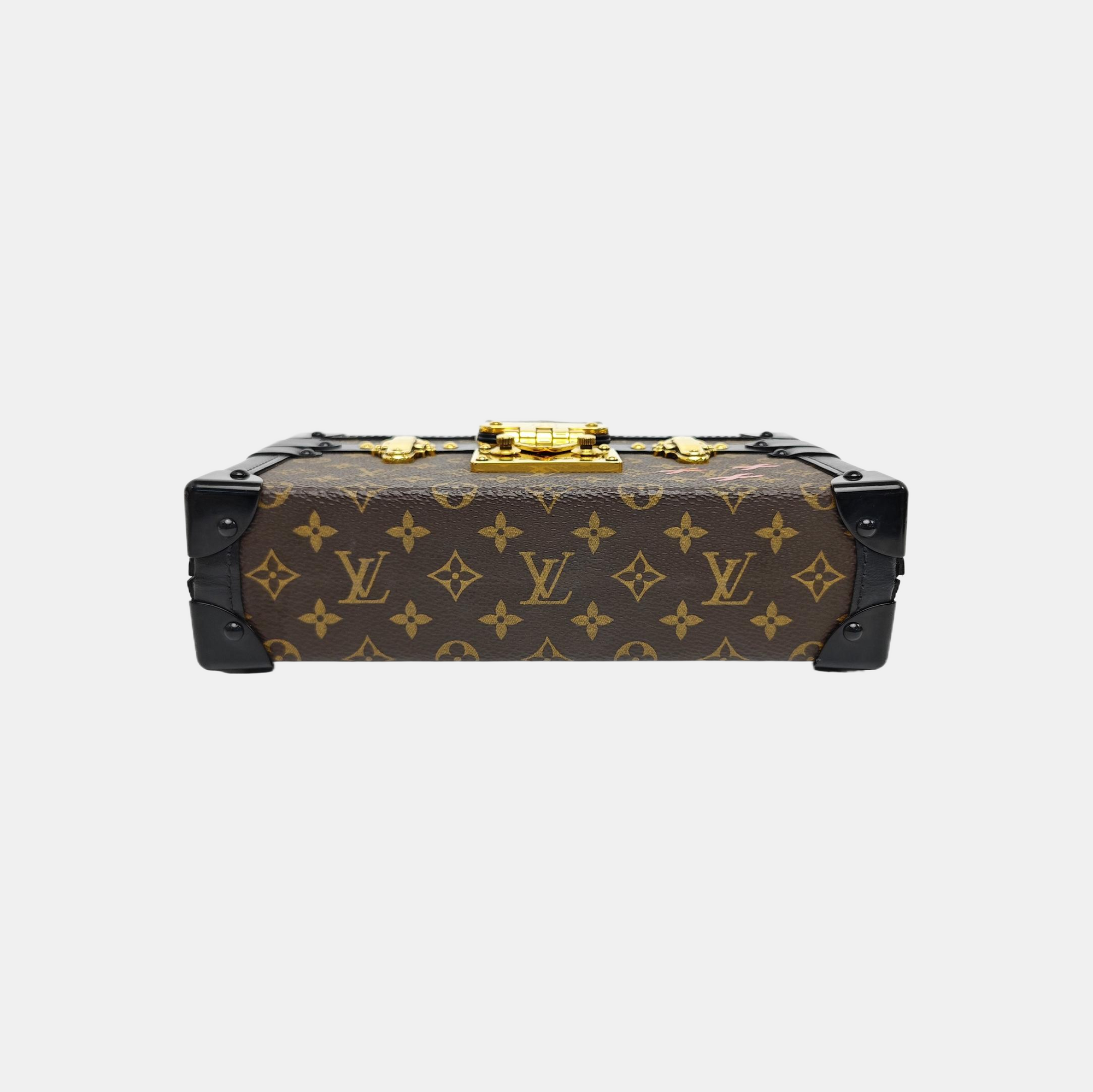 PETITE MALLE Monogram Coated Canvas Brown