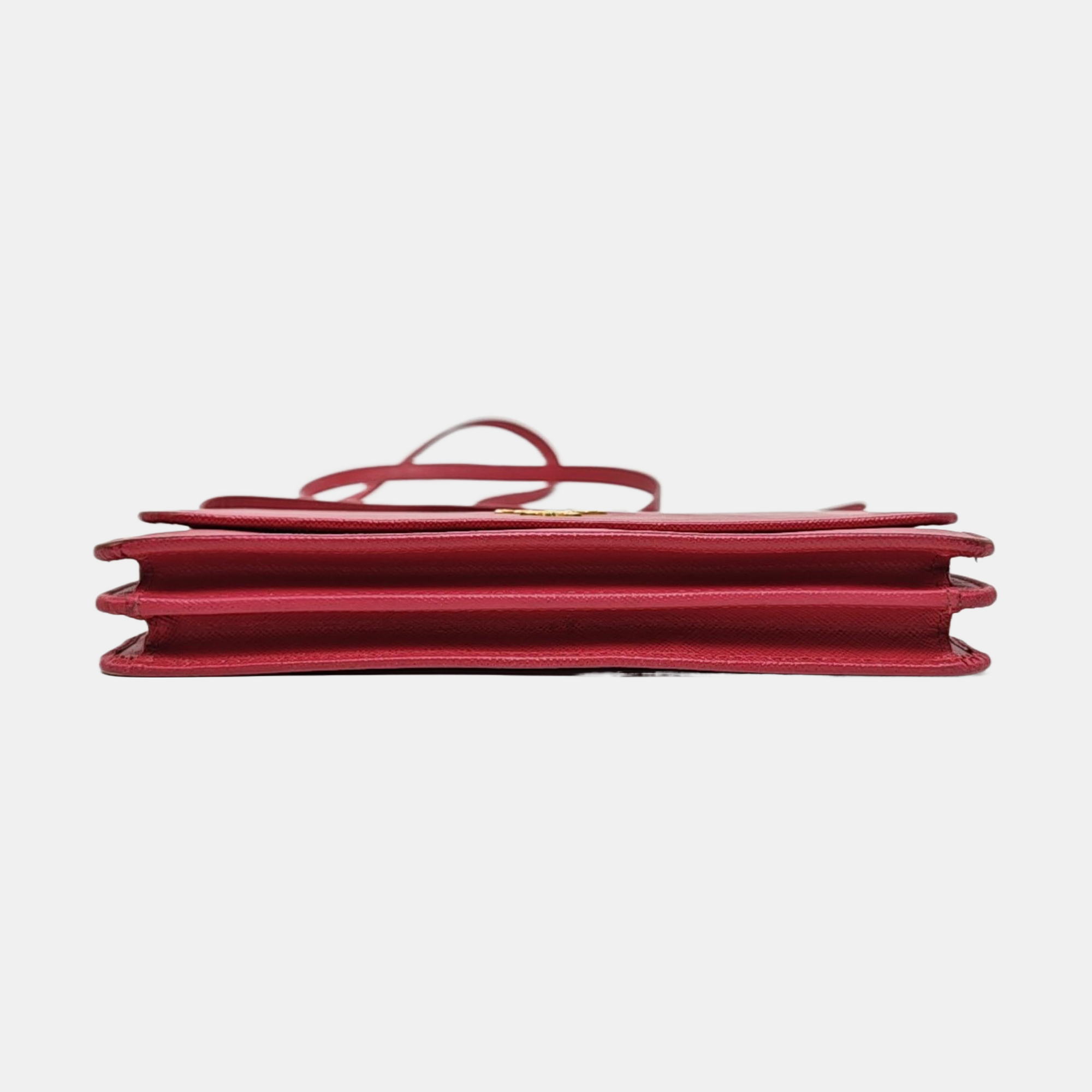 Fold Wallet Saffiano Calfskin Red