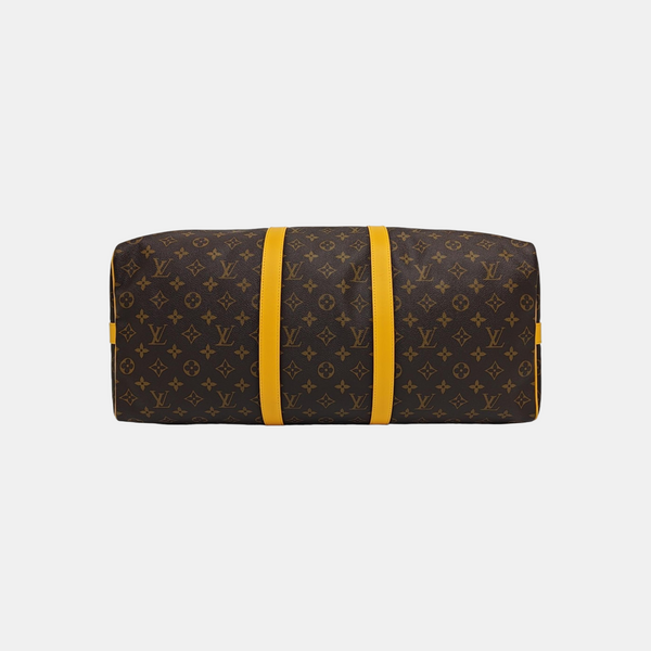 KEEPALL 50 Monogram Coated Canvas Brown