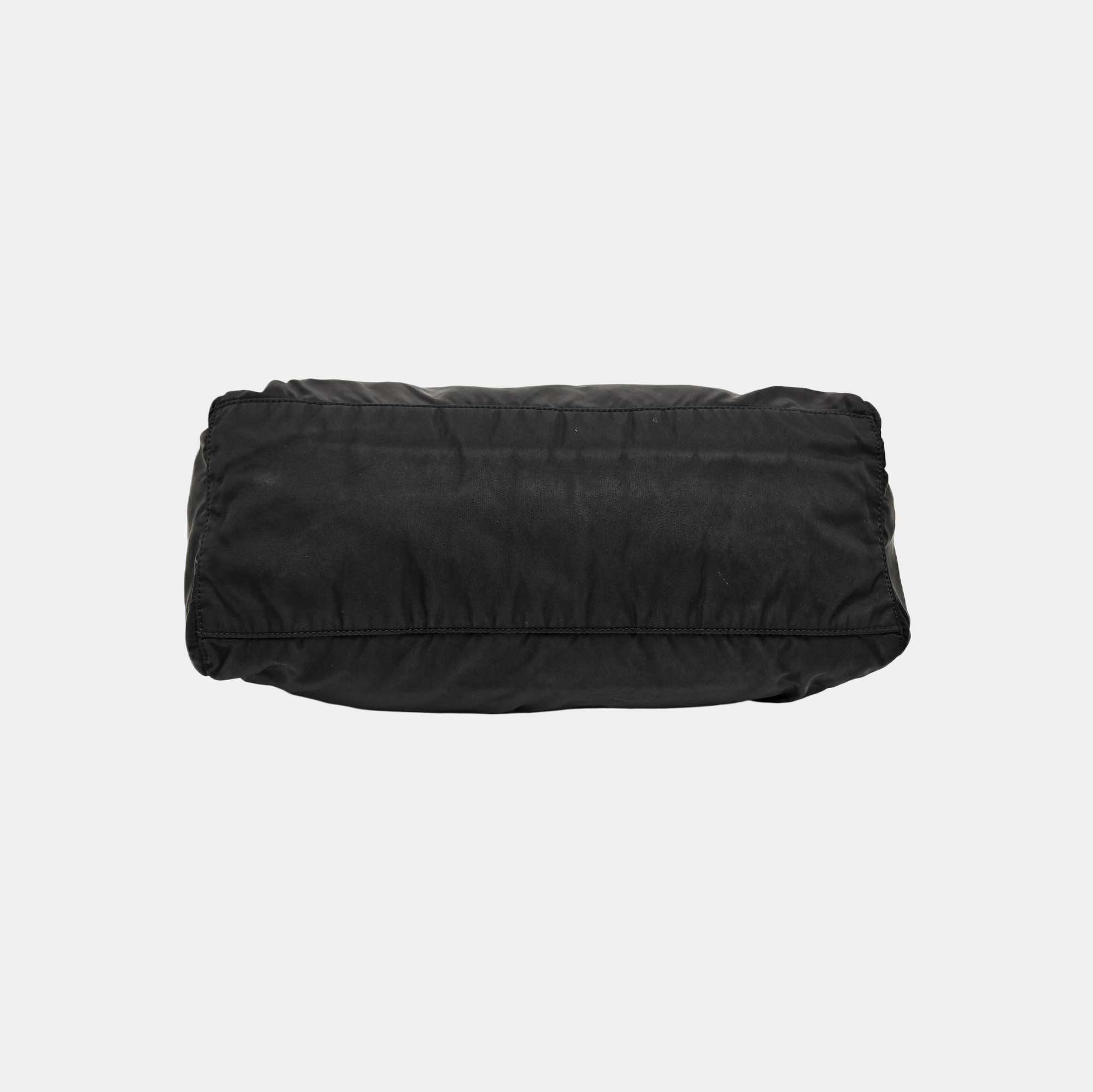 Nylon Top Handle Bag Black