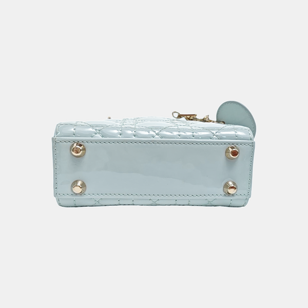 Lady Dior Cannage Patent Leather Blue