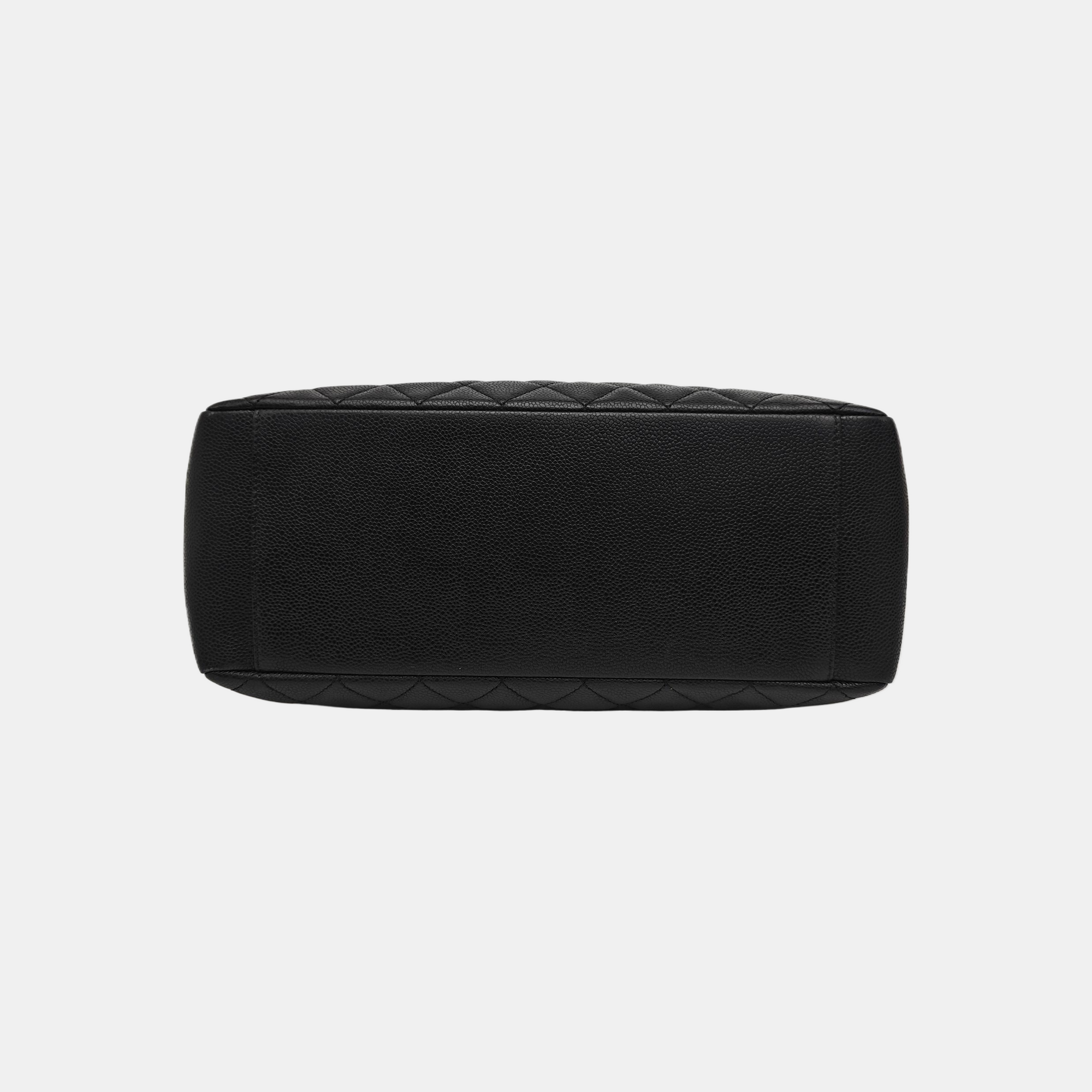 CHANEL GST Large Quilted Grained Calfskin Black